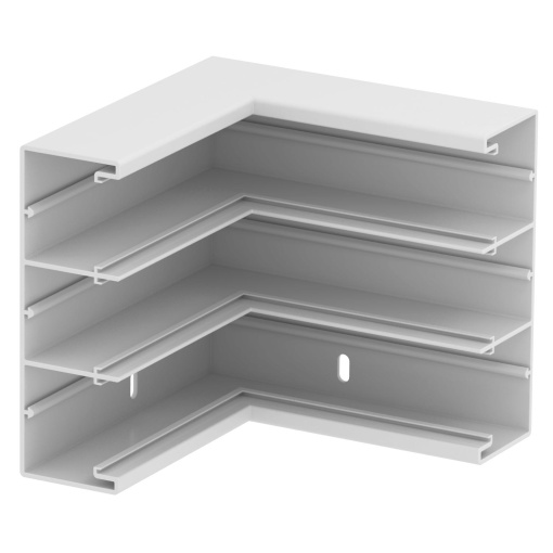 Ângulo interno rígido 53x160mm Policloreto de vinilo branco puro RAL 9010