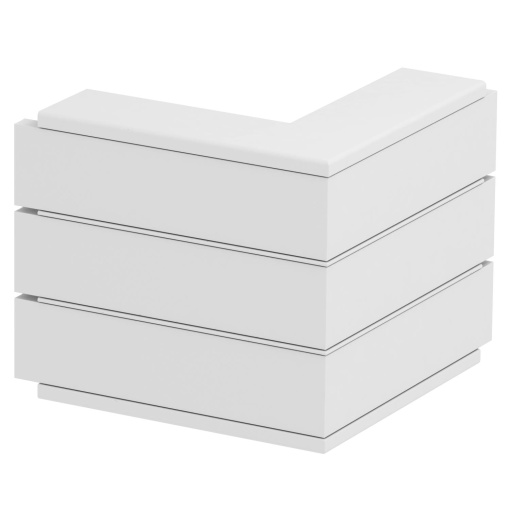 Ângulo externo rígido 53x160mm Policloreto de vinilo branco puro RAL 9010