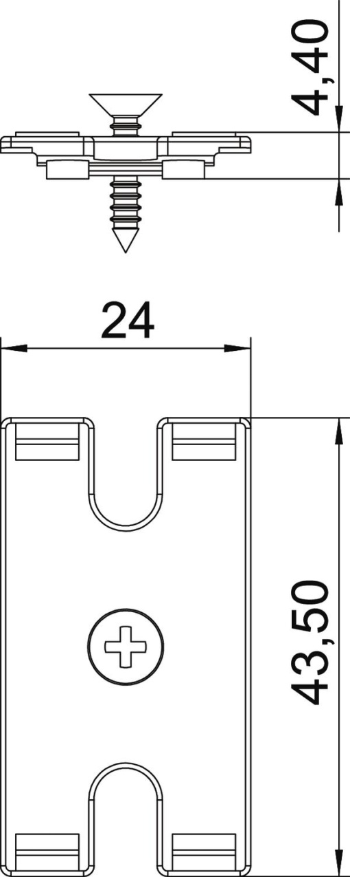 Conjunto de fixação para montagem debaixo da mesa preto