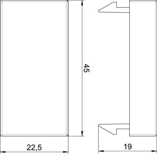 Obturador 12 módulo 45x22,5mm cinzento antracite RAL 7021