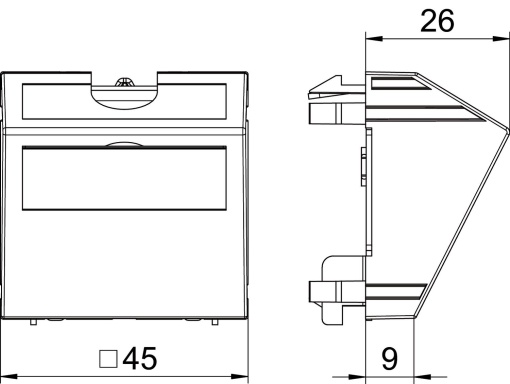 Saída de cabos com alívio de tensão 45x45mm Policarbonato alumínio lacado