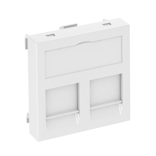Espelho de dados para 2 conectores Tipo A 45x45mm Policarbonato branco puro RAL 9010