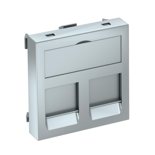Espelho de dados para 2 conectores Tipo C 45x45mm Policarbonato alumínio lacado
