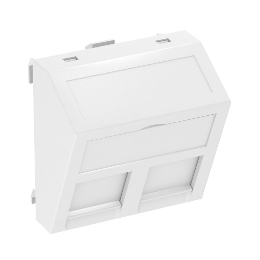 Espelho de dados para 2 conectores Tipo C 45x45mm Policarbonato branco puro RAL 9010