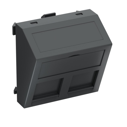 Espelho de dados para 2 conectores Tipo C 45x45mm Policarbonato cinzento antracite RAL 7021