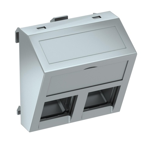 Data technology support f. 2 connection modules type C 45x45mm Policarbonato alumínio lacado