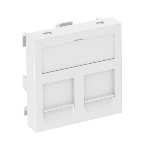 Espelho de dados para 2 conectores Tipo RM 45x45mm Policarbonato branco puro RAL 9010