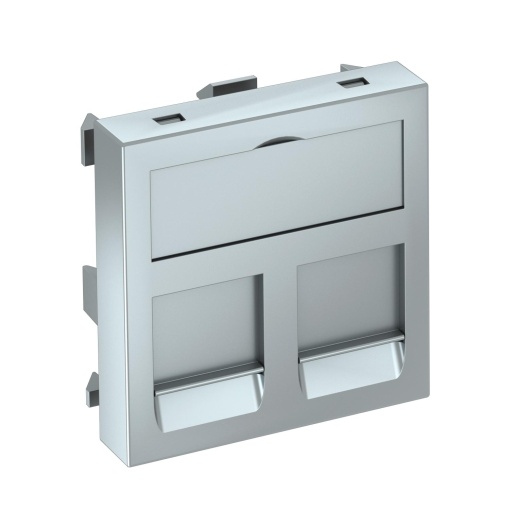 Espelho de dados para 2 conectores Tipo RM 45x45mm Policarbonato alumínio lacado