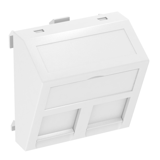 Espelho de dados para 2 conectores Tipo RM 45x45mm Policarbonato branco puro RAL 9010