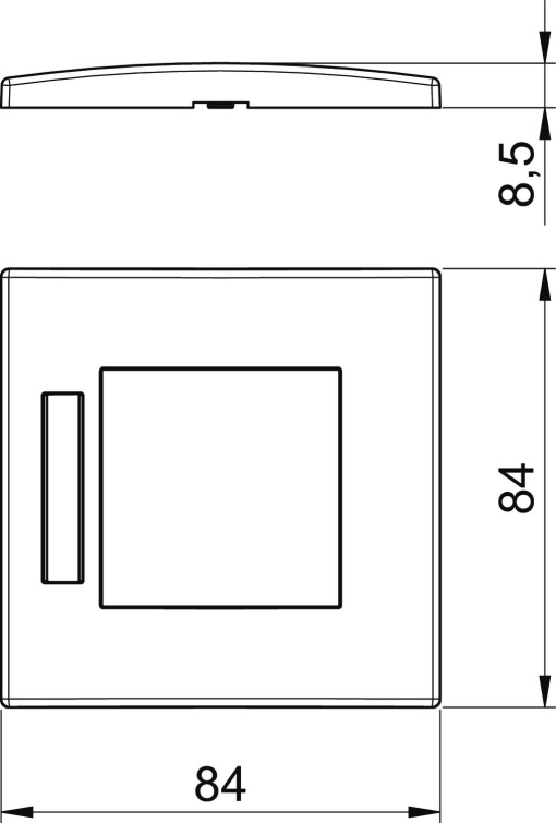 Espelho Modul 45, simples 84x84mm Policarbonato cinzento antracite RAL 7021