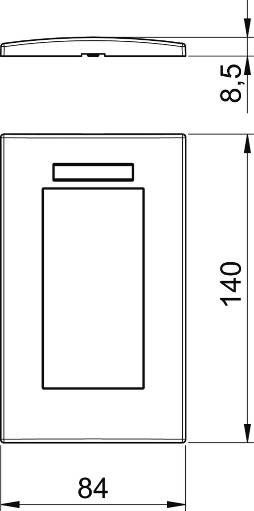 Espelho Modul 45, duplo 84x140mm Policarbonato cinzento antracite RAL 7021