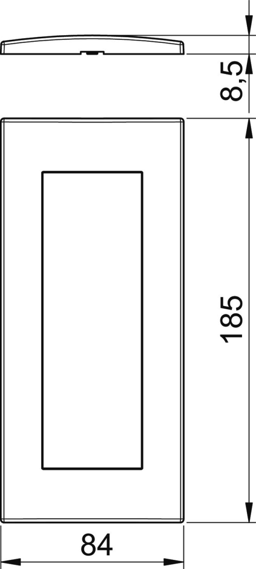 Espelho Modul 45, triplo 84x185mm Policarbonato branco puro RAL 9010