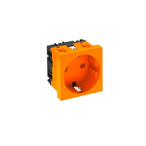Tomada 0, simples Alvéolos protegidos 250V, 1016A Policarbonato cor de laranja RAL 2004