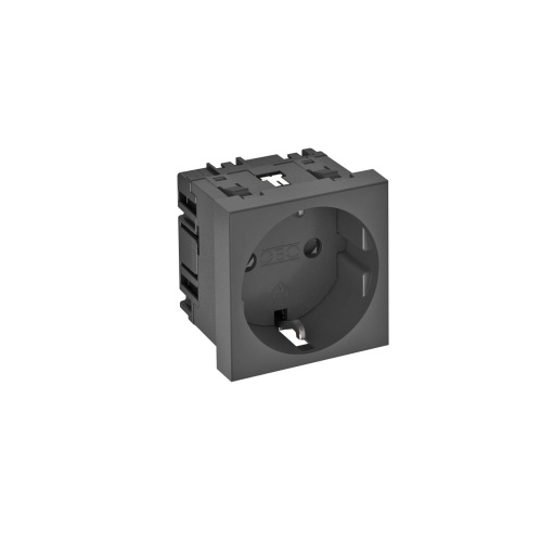 Tomada 0, simples Alvéolos protegidos 250V, 1016A Policarbonato cinzento antracite RAL 7021