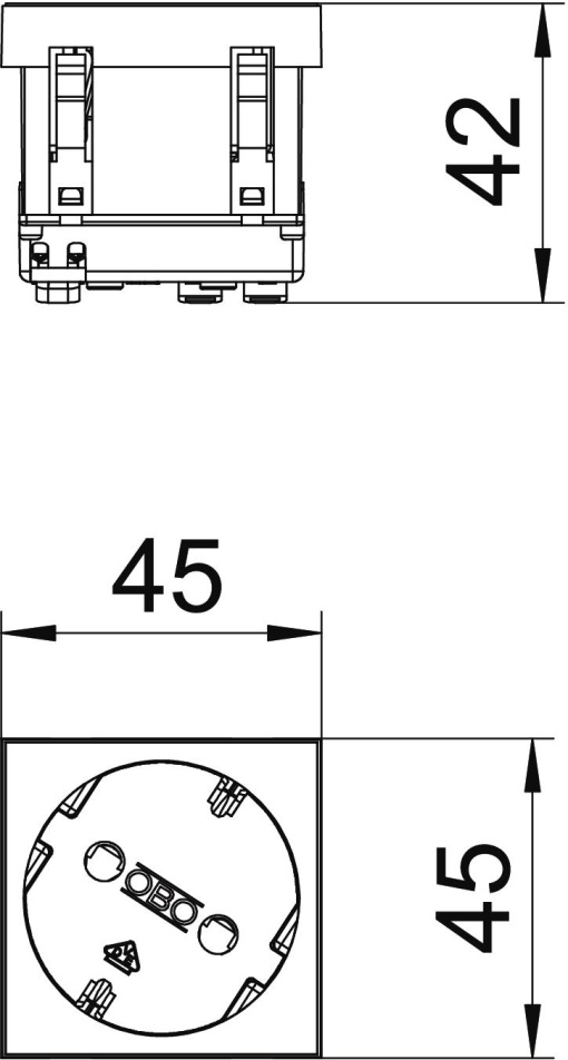 Tomada 33, simples Alvéolos protegidos 250V, 1016A Policarbonato branco puro RAL 9010