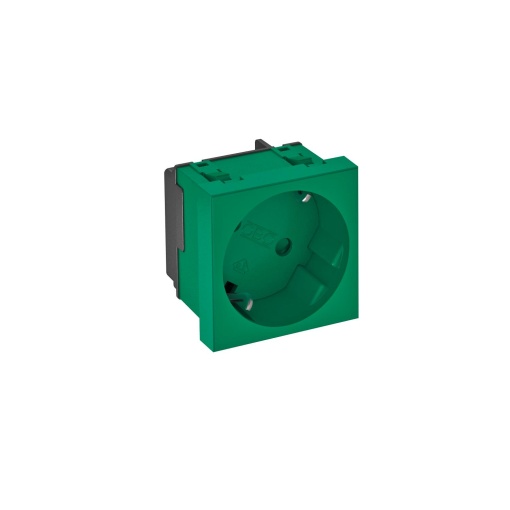 Tomada 33, simples Alvéolos protegidos 250V, 1016A Policarbonato verde menta RAL 6029