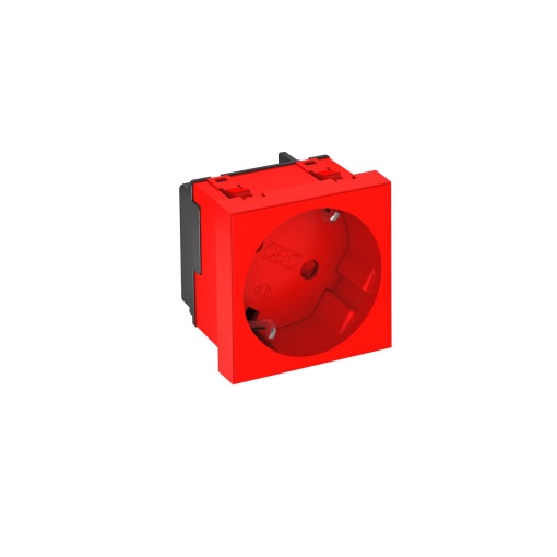 Tomada 33, simples Alvéolos protegidos 250V, 1016A Policarbonato vermelho RAL 3001