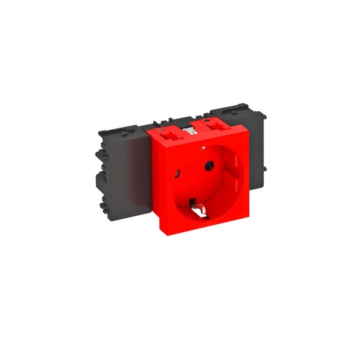 Socket 0, single protective contact, Connect 45 250V, 1016A Policarbonato vermelho RAL 3001
