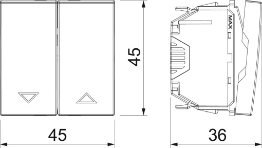 Roller blind switch 10 A, 250 V Policarbonato branco puro RAL 9010