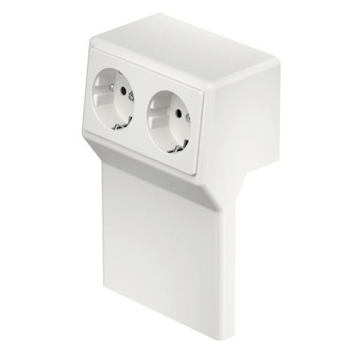 Suporte de aparelhos dupla RAUDUO 40x105 RAL9010 Policloreto de vinilo branco puro RAL 9010