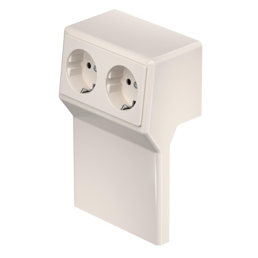 Suporte de aparelhos dupla RAUDUO 40x105 RAL9001 Policloreto de vinilo branco RAL 9001