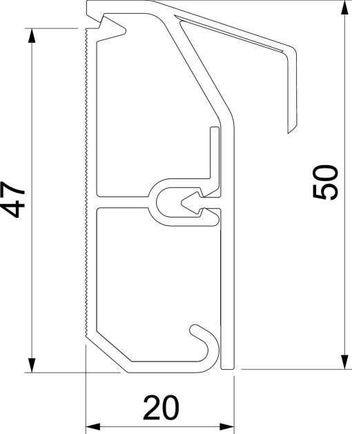 Skirting trunking SL-T Set 20x50 carpet 9010 Policloreto de vinilo branco puro RAL 9010