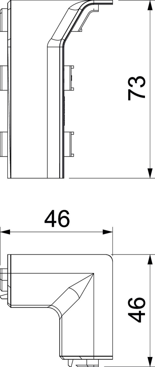 Ângulo interno SL 20x70 7035 Policloreto de vinilo cinzento claro RAL 7035