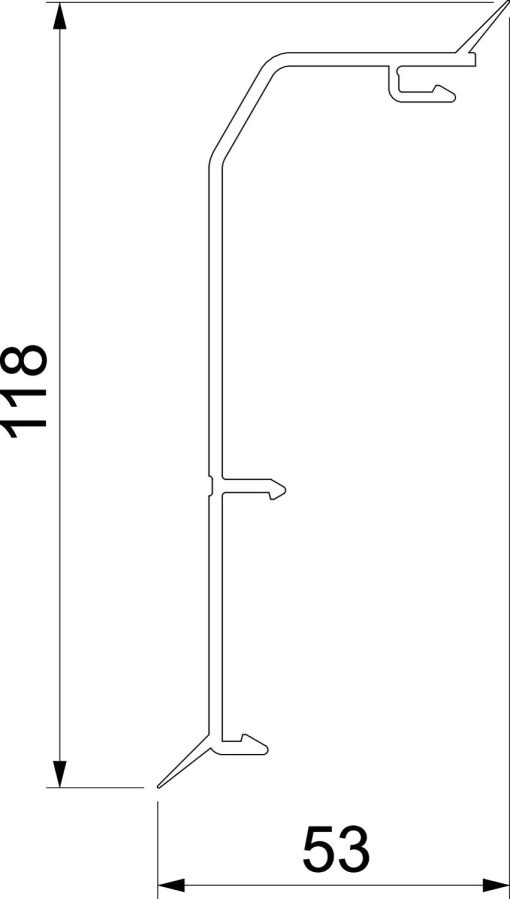 Tampa Base RAUDUO 40x105 DL 9010 Policloreto de vinilo branco puro RAL 9010