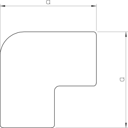 Ângulo plano 10x20mm Policloreto de vinilo branco puro RAL 9010