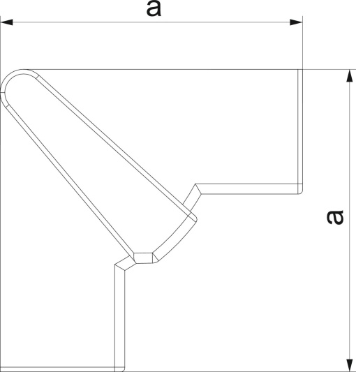 Ângulo interno 33x26x33 Policarbonatoacrilonitrila-butadieno-estireno branco puro RAL 9010