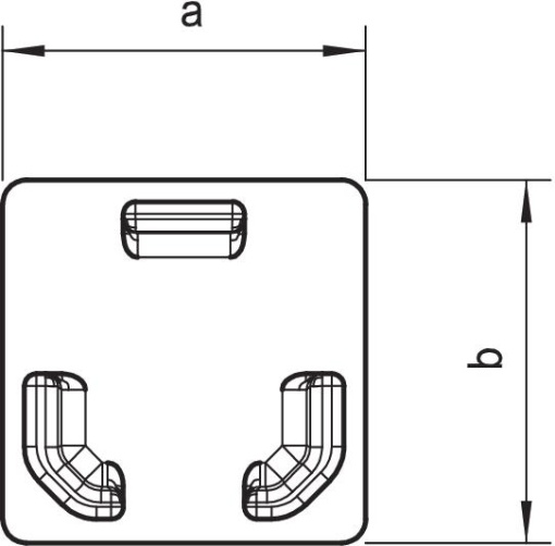 Topo livre de halogéneo 20x20mm Policarbonatoacrilonitrila-butadieno-estireno cinzento claro RAL 7035