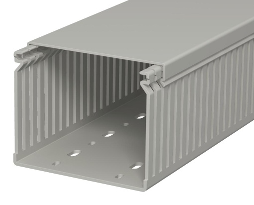 Calha de cablagem 80x100x2000 Policloreto de vinilo cinzento pedra RAL 7030