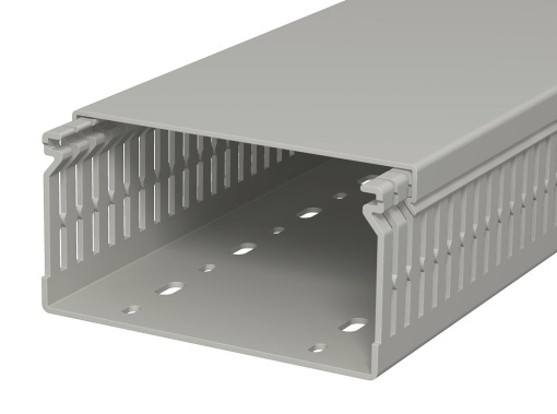 Calha de cablagem 60x120x2000 Policloreto de vinilo cinzento pedra RAL 7030