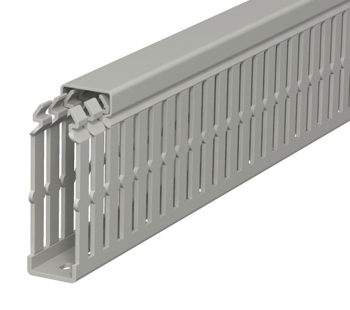 Calha de cablagem 75x25x2000 Policloreto de vinilo cinzento pedra RAL 7030