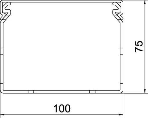 Calha de cablagem livre de halogéneo 75x100x2000 Policarbonatoacrilonitrila-butadieno-estireno cinzento claro RAL 7035