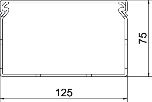 Calha de cablagem livre de halogéneo 75x125x2000 Policarbonatoacrilonitrila-butadieno-estireno cinzento claro RAL 7035