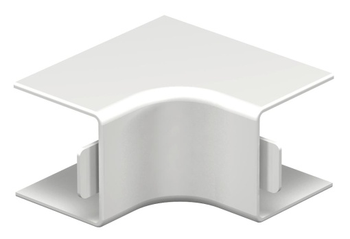 Ângulo interno 25x25mm Policloreto de vinilo branco puro RAL 9010