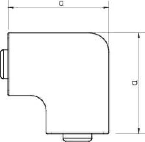 Ângulo plano 60x60mm Policloreto de vinilo cinzento claro RAL 7035