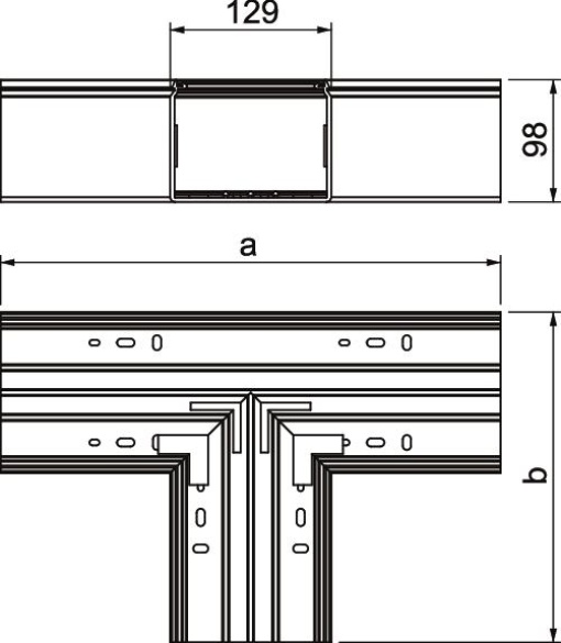 Derivação em T 400x130x100 Policloreto de vinilo branco puro RAL 9010