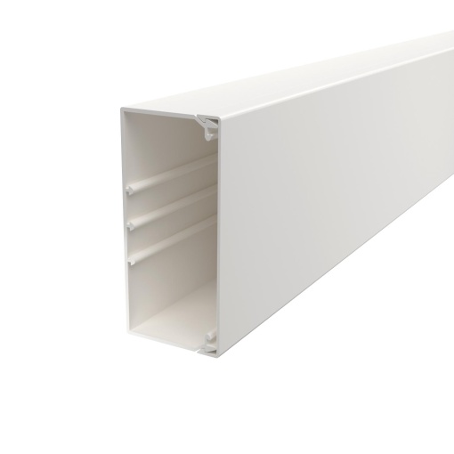 Calha com base perfurada 60x130x2000 Policloreto de vinilo branco puro RAL 9010