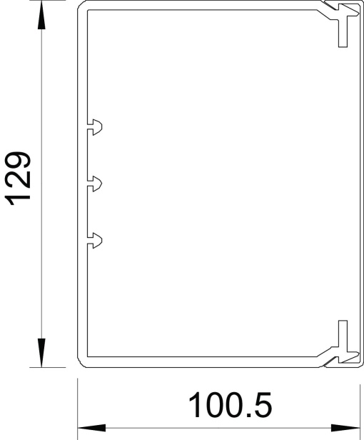 Calha com base perfurada 100x130x2000 Policloreto de vinilo branco puro RAL 9010