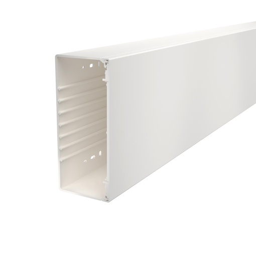 Calha com base perfurada 100x230x2000 Policloreto de vinilo branco puro RAL 9010