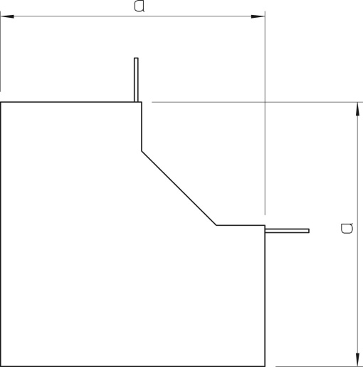 Ângulo interno 80x210mm Policloreto de vinilo branco puro RAL 9010