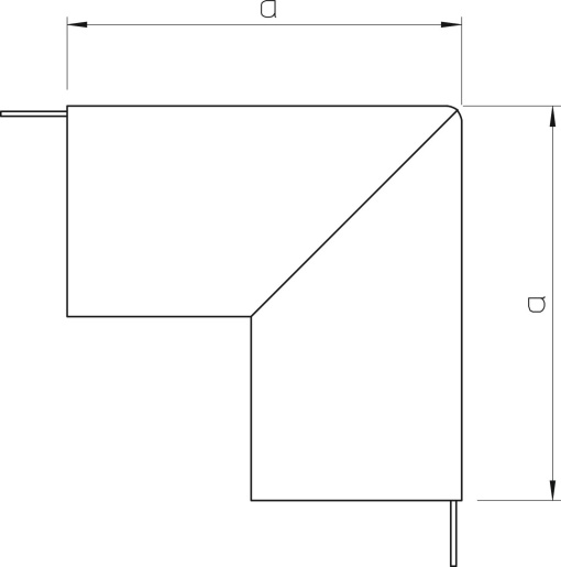 Ângulo externo 80x210mm Policloreto de vinilo branco puro RAL 9010