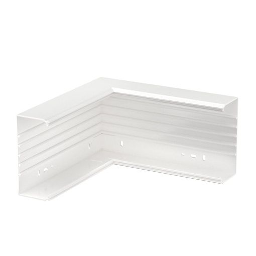 Ângulo interno 329x170x80 Policloreto de vinilo branco puro RAL 9010