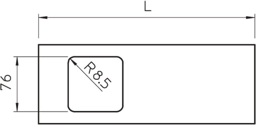 Tampa para aparelhagem simples 130x300mm Policloreto de vinilo branco puro RAL 9010