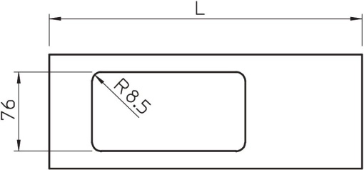 Tampa para aparelhagem dupla 110x300mm Policloreto de vinilo branco puro RAL 9010