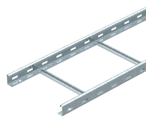 Caminho de cabos tipo escada perfurado, com degrau NS 45x200x6000 Aço galvanizado por imersão a quente após maquinação