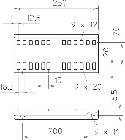 União reta para caminhos de cabos escada 114x250 Aço galvanizado pelo método Sendzimir