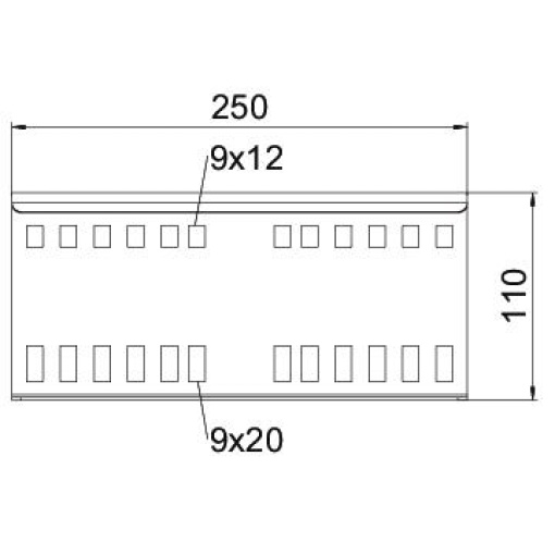 União reta para caminhos de cabos escada 114x250 Aço Galvanizado por imersão a quente após maquinação zinco